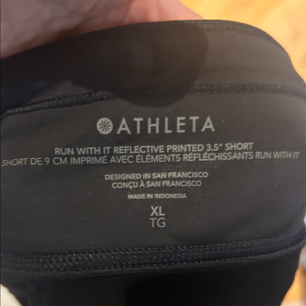 Athleta Black Camo Mid-Rise Athletic Shorts - Picture 5 of 5
